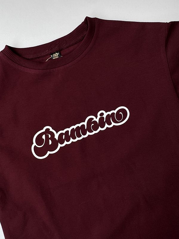 Koszulka bordowa z krótkim rękawem bambino rozmiar 110