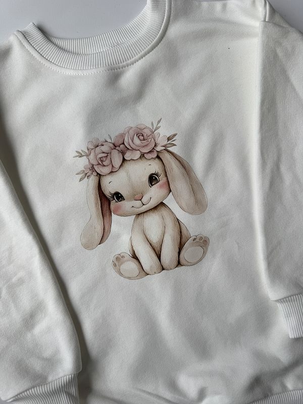 Bluza ecru z zajączkiem rozmiar 104