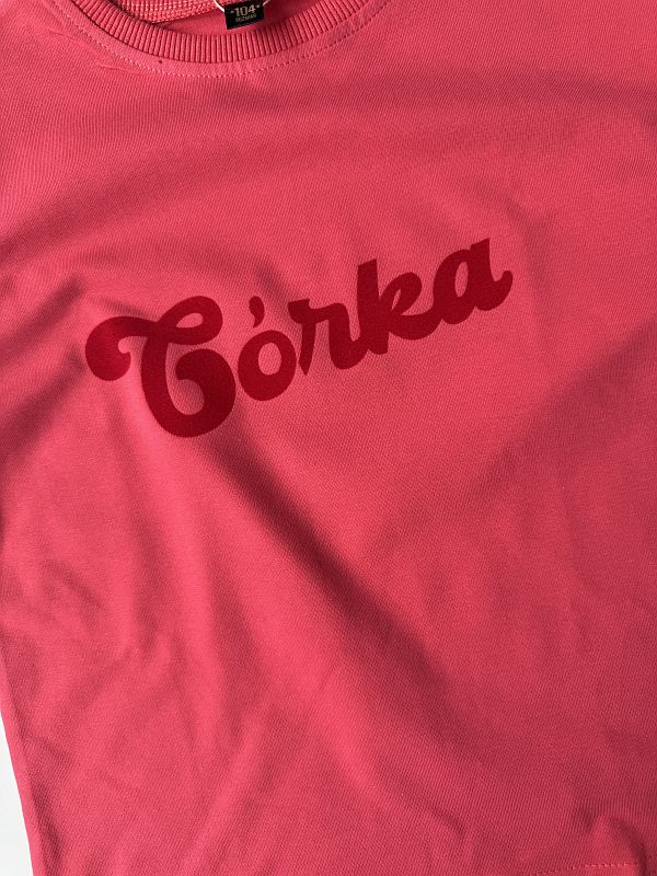 Koszulka koralowa z krótkim rękawem córka rozmiar 104