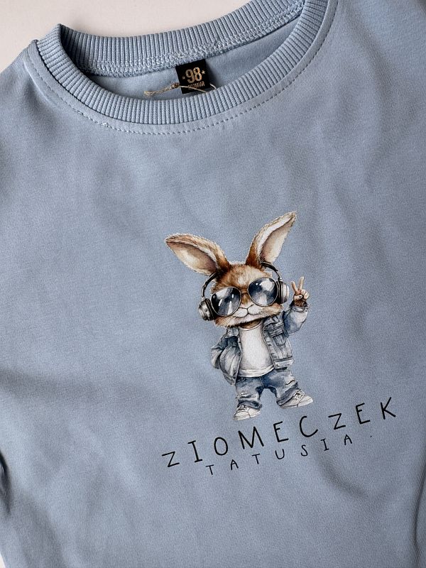 Koszulka błękitna z krótkim rękawem ziomeczek tatusia rozmiar 98