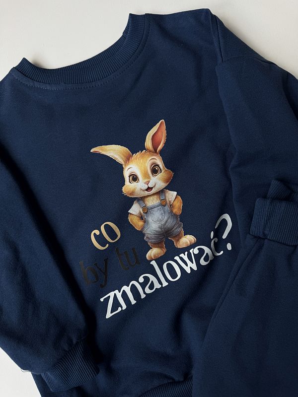 Niebieski komplet dresowy co by tu zmalować rozmiar 98