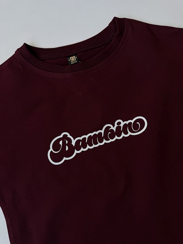 Koszulka bordowa z krótkim rękawem bambino rozmiar 98