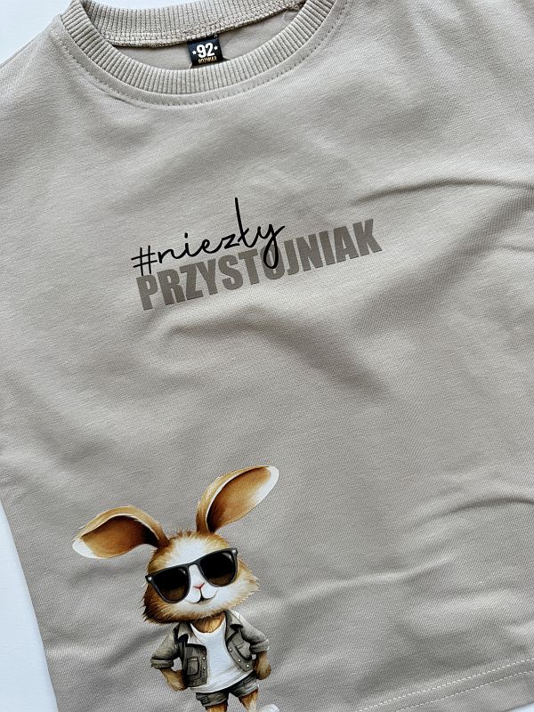 Koszulka beżowa z krótkim rękawem niezły przystojniak rozmiar 92