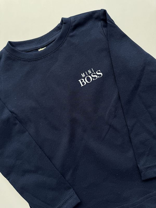 Koszulka granatowa z długim rękawem mini boss rozmiar 92