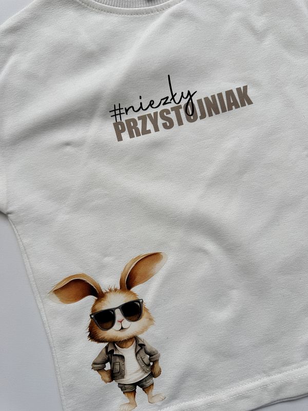 Koszulka ecru z krótkim rękawem niezły przystojniak rozmiar 92