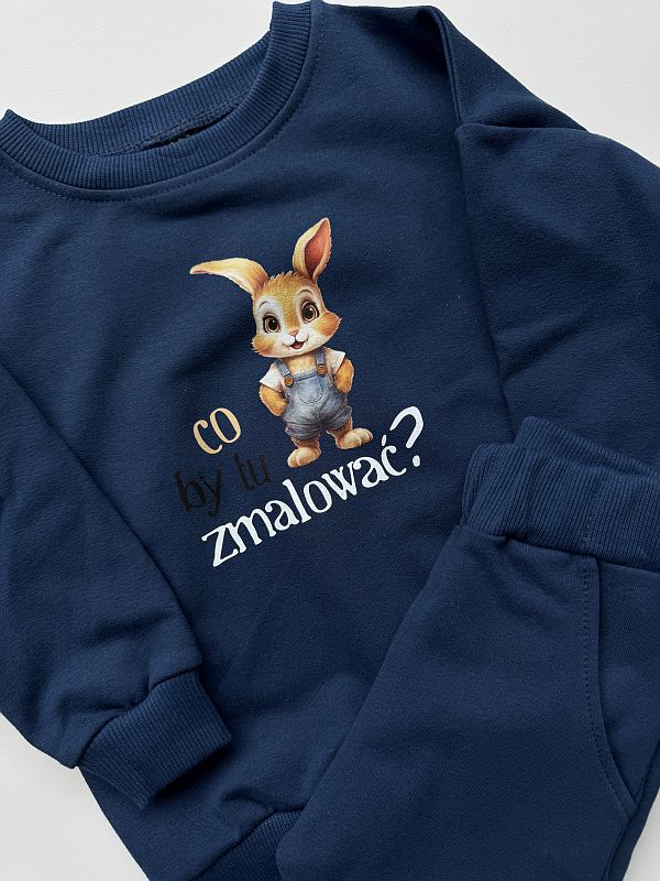 Niebieski komplet dresowy co by tu zmalować rozmiar 86