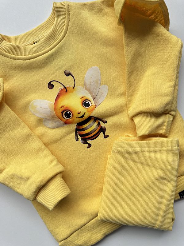 Żółty komplet z pszczołą rozmiar 86