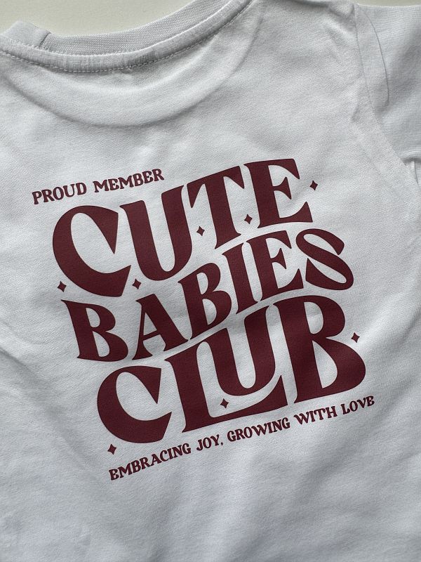 Koszulka biała z krótkim rękawem cute babies club rozmiar 86