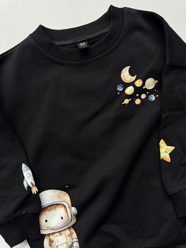 Bluza czarna kosmos rozmiar 86