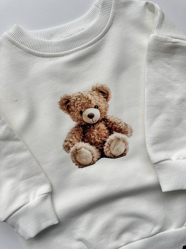 Bluza ecru buzia pluszowy misio rozmiar 80