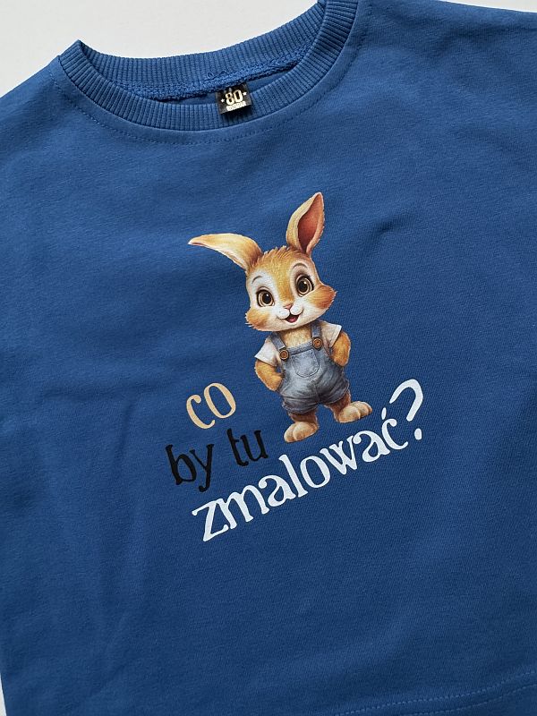 Koszulka niebieska z krótkim rękawem co by tu zmalować rozmiar 80