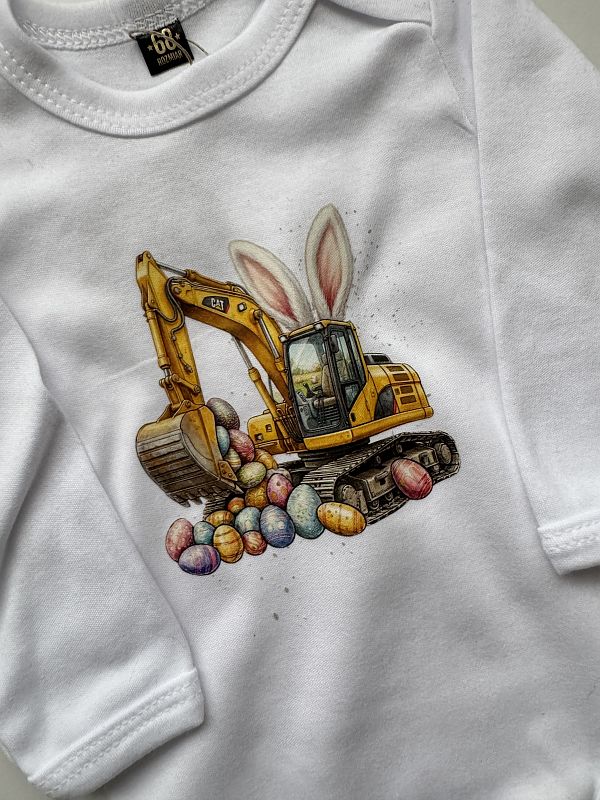 Body białe z długim rękawem koparka rozmiar 68