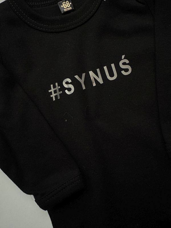 Body czarne z długim rękawem synuś rozmiar 68