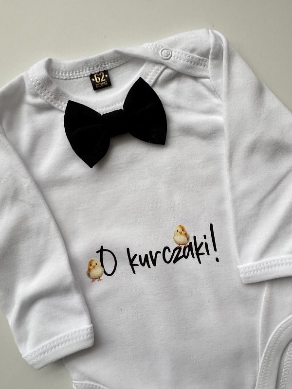 Body białe z długim rękawem o kurczaki rozmiar 62