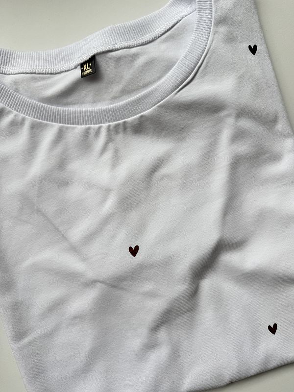 Koszulka damska biała serduszka rozmiar XL