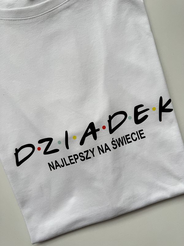 Koszulka biała męska najlepszy dziadek na świecie rozmiar XL