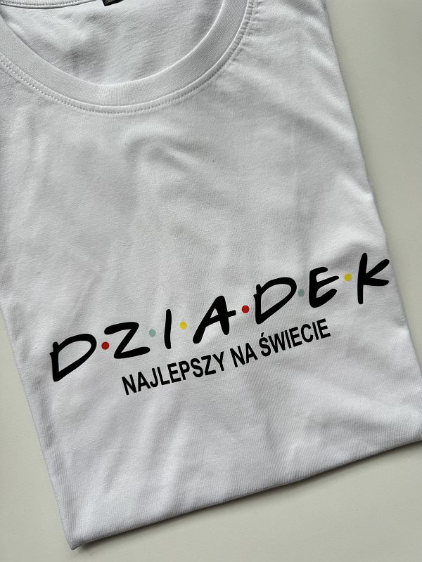 Koszulka biała męska najlepszy dziadek na świecie rozmiar XXL