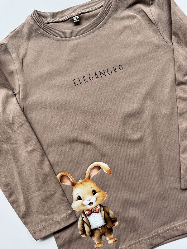 Koszulka kawowa z długim rękawem elegancko rozmiar 122