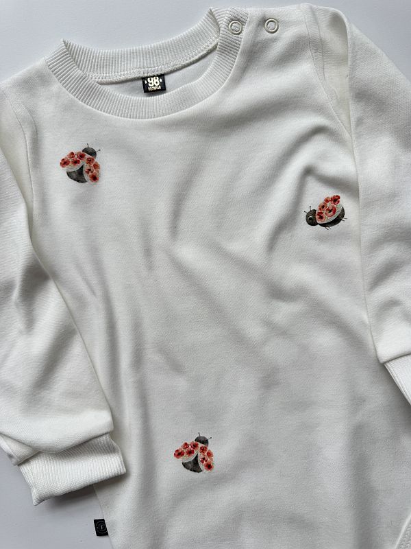 Body ecru z długim rękawem biedroneczki rozmiar 98