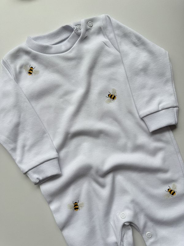 Pajac biały w pszczółki rozmiar 68