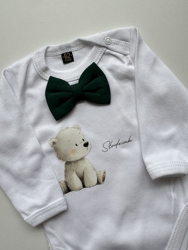 Body białe z długim rękawem miś słodziak rozmiar 62