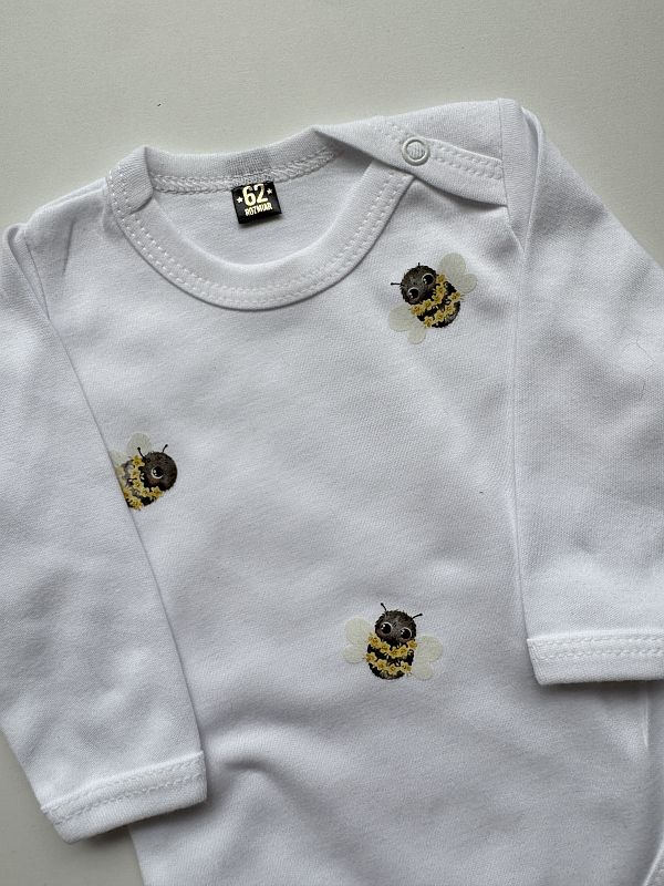 Body białe z długim rękawem pszczółki rozmiar 62
