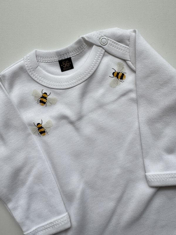 Body białe z długim rękawem pszczółki rozmiar 56