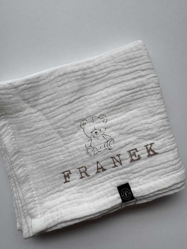 Pieluszka muślinowa z imieniem Franek