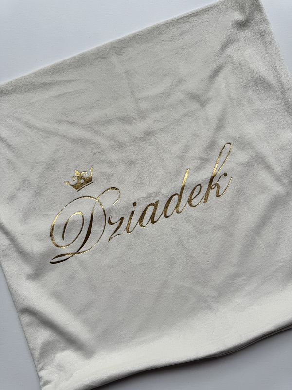 Poszewka welurowa ecru dziadek