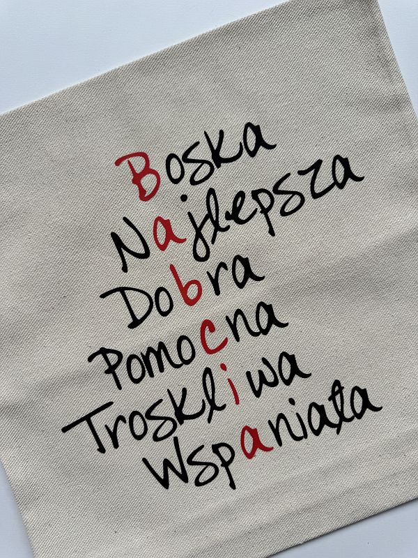 Poszewka Babcia krzyżówka