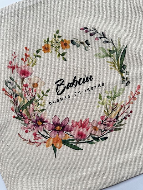 Poszewka wieniec babciu dobrze że jesteś