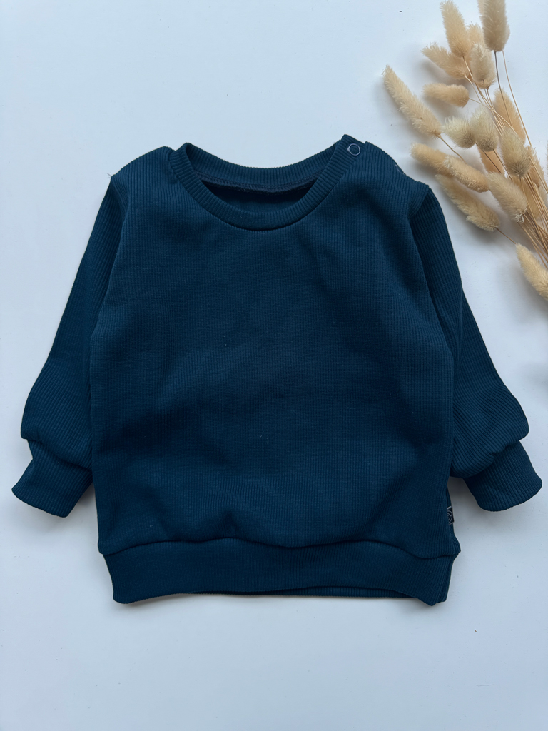 Prążkowana bluza granatowa rozmiar 68