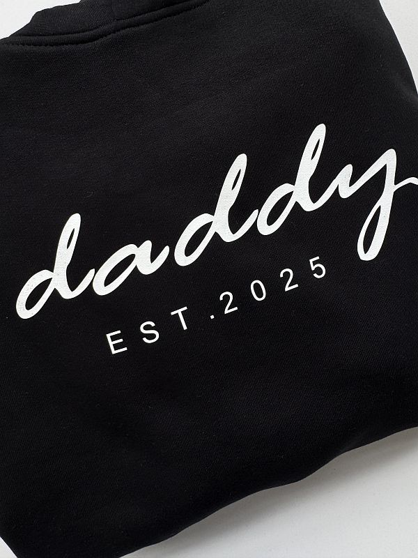 Bluza męska z kapturem czarna daddy est 2025 rozmiar S