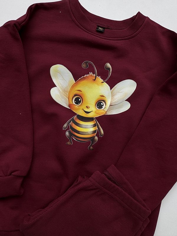 Bordowy komplet z pszczółką rozmiar 110