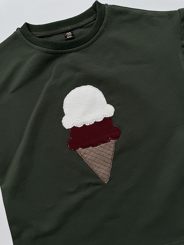 Koszulka oliwkowa z krótkim rękawem haft loda rozmiar 98