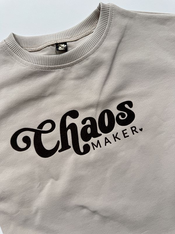 Koszulka beżowa z krótkim rękawem chaos maker rozmiar 98