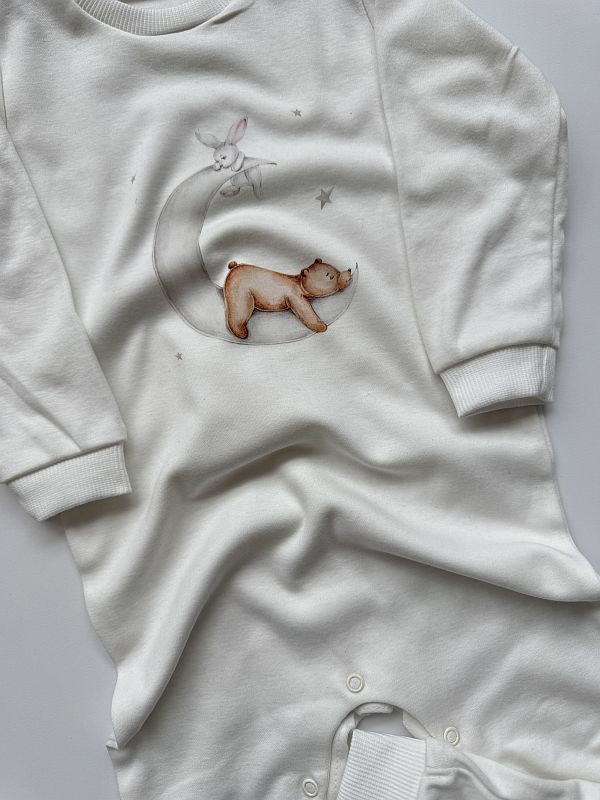 Pajac beżowy zwierzątka na księżycu rozmiar 92