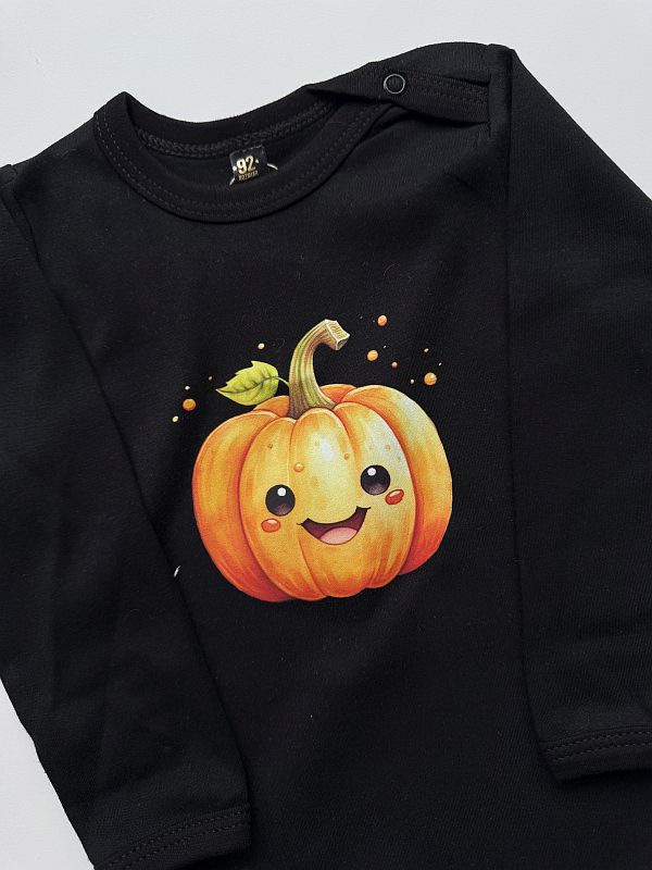 Body czarne z długim rękawem dynia rozmiar 92