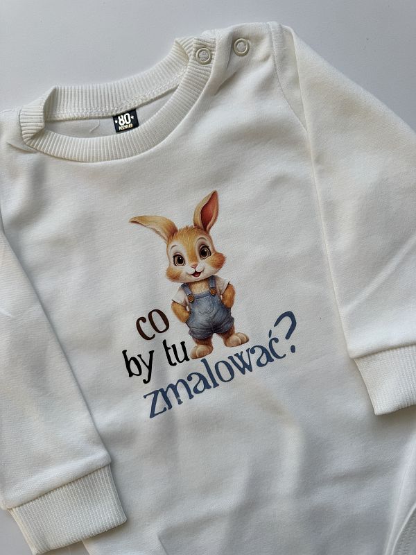 Body ecru z długim rękawem co by tu zmalować rozmiar 80