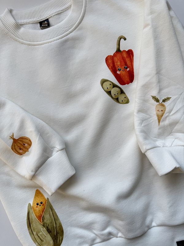 Bluza ecru warzywa rozmiar 98
