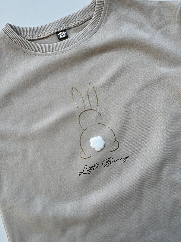 Koszulka beżowa z krótkim rękawem królik little bunny rozmiar 104