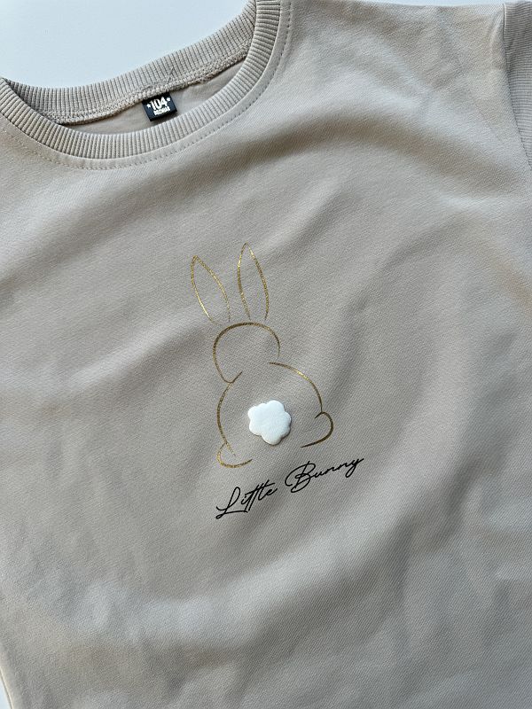 Koszulka beżowa z krótkim rękawem królik little bunny rozmiar 104