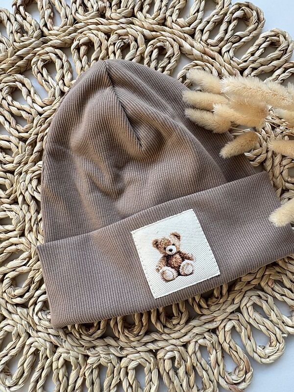 Czapka kawowa pluszowy miś rozmiar 18M-4Y