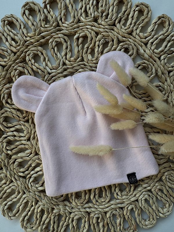 Czapka pudrowy róż rozmiar 0M-18M