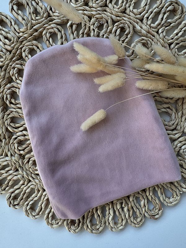 Czapka welurowa różowa rozmiar 6M-18M