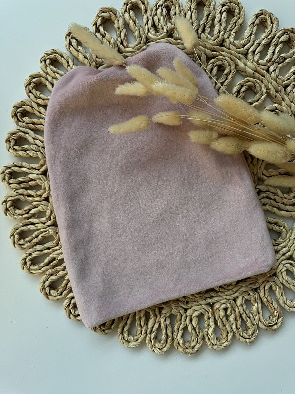 Czapka welurowa różowa rozmiar 4Y-10y