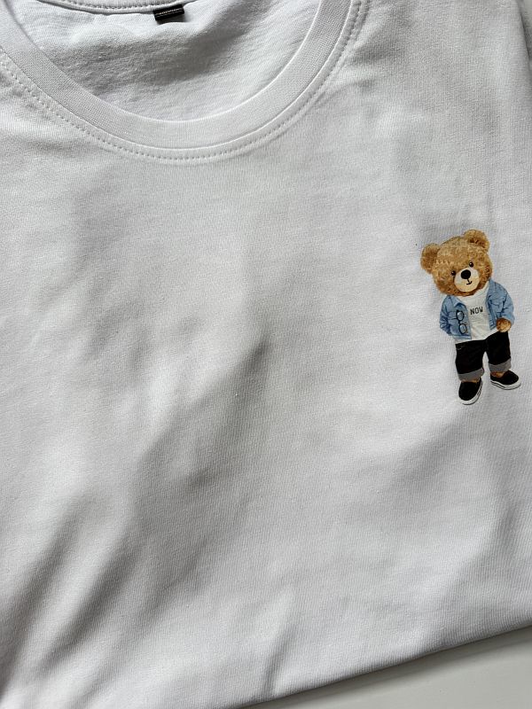 Koszulka biała męska logo misia rozmiar XL
