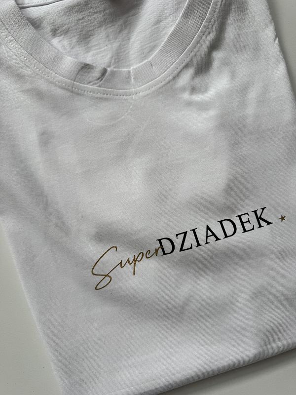 Koszulka biała męska ssuper dziadek rozmiar L