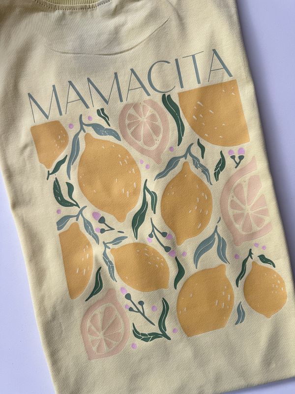Koszulka masełkowa damska mamacita cytryny rozmiar oversize