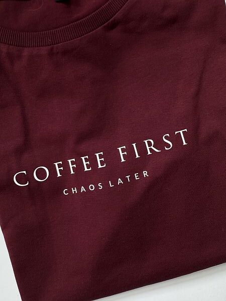 Koszulka damska bordowa coffee first rozmiar M